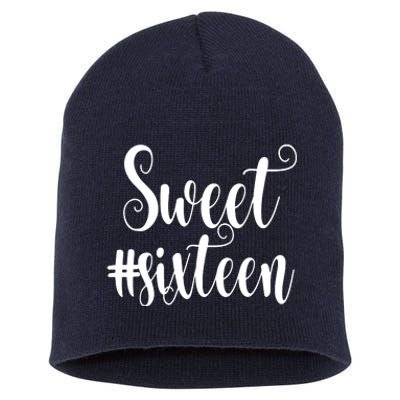 16th Birthday Gift Teen Sweet Sixteen 16 Rose Gold Short Acrylic Beanie