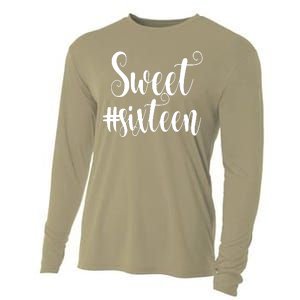 16th Birthday Gift Teen Sweet Sixteen 16 Rose Gold Cooling Performance Long Sleeve Crew