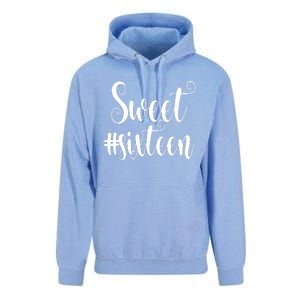 16th Birthday Gift Teen Sweet Sixteen 16 Rose Gold Unisex Surf Hoodie