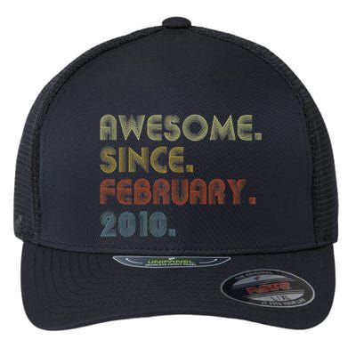 13th Birthday Gift Awesome Since February 2010 13 Year Old Love Flexfit Unipanel Trucker Cap