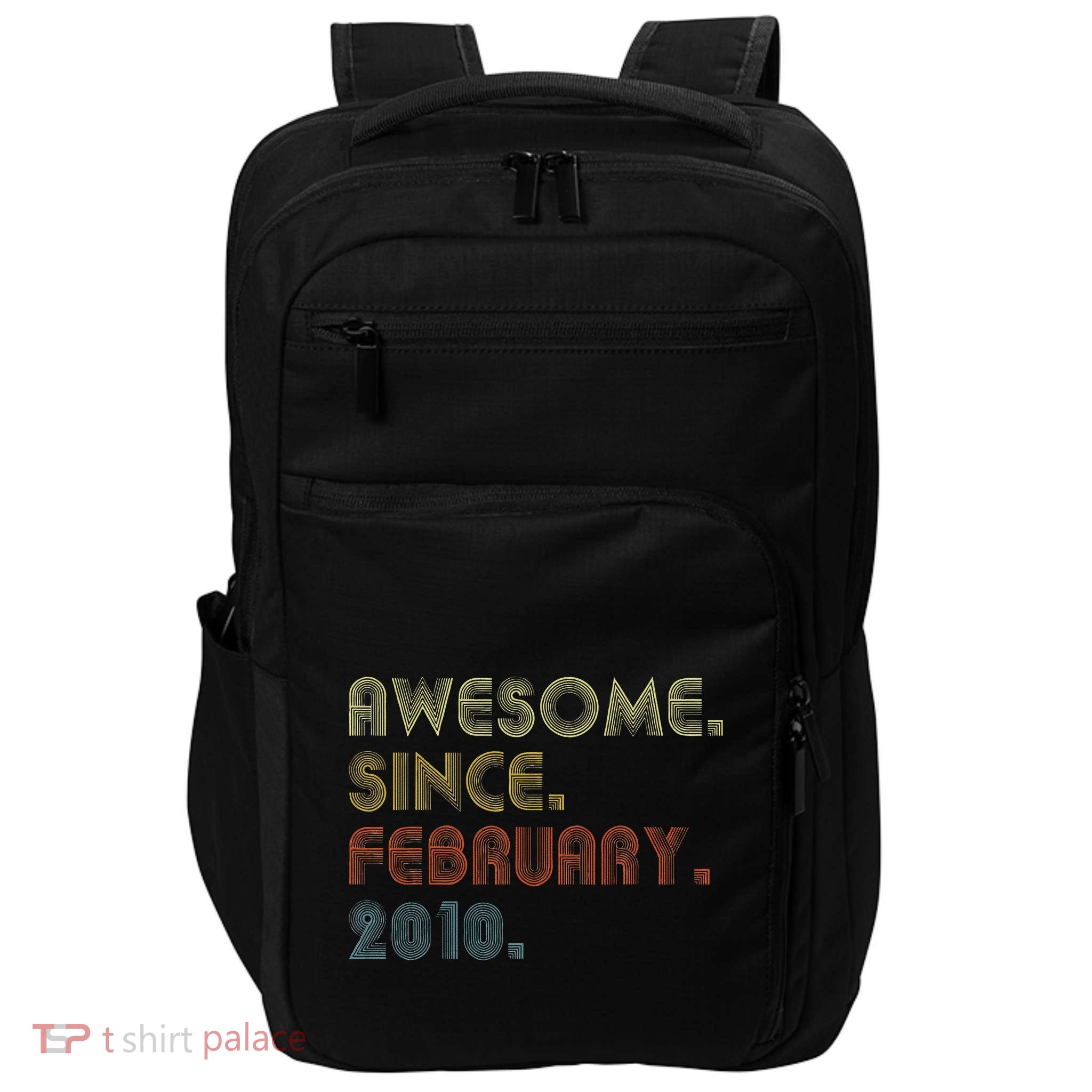 13th Birthday Gift Awesome Since February 2010 13 Year Old Love Impact Tech Backpack