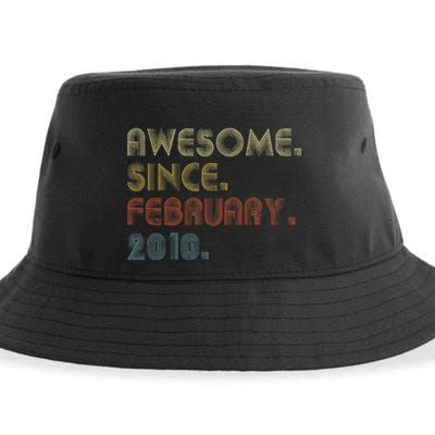 13th Birthday Gift Awesome Since February 2010 13 Year Old Love Sustainable Bucket Hat