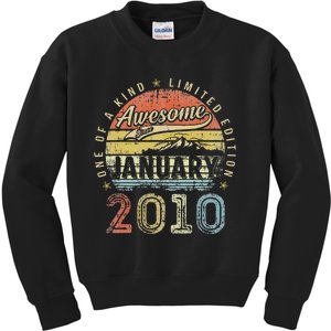 13th Birthday Gift Awesome Since January 2010 13 Year Old Kids Sweatshirt