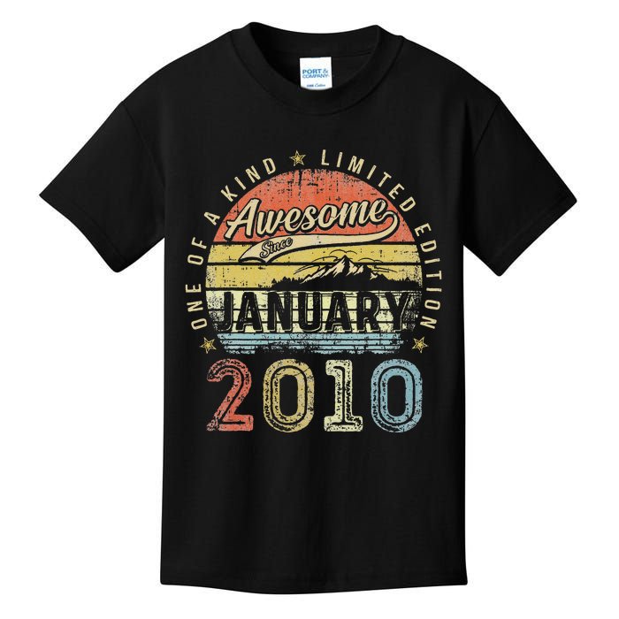 13th Birthday Gift Awesome Since January 2010 13 Year Old Kids T-Shirt