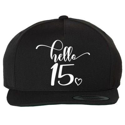 15th Birthday, Girl Wo, Hello 15, Cute 15 Years Old Wool Snapback Cap