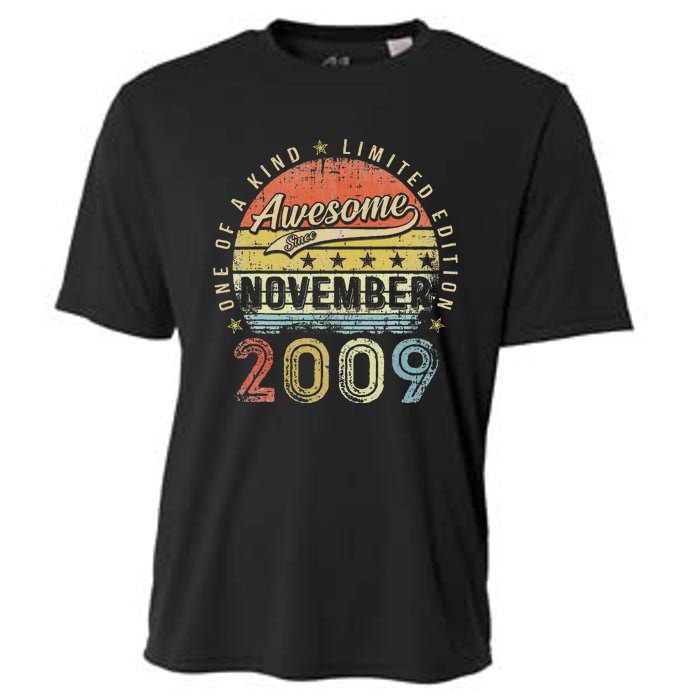 13th Birthday Gift Awesome Since November 2009 13 Year Old Cooling Performance Crew T-Shirt