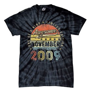 13th Birthday Gift Awesome Since November 2009 13 Year Old Tie-Dye T-Shirt