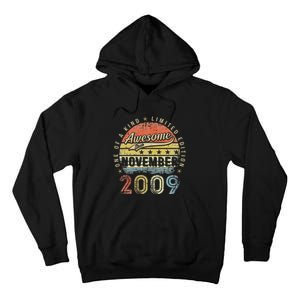 13th Birthday Gift Awesome Since November 2009 13 Year Old Tall Hoodie