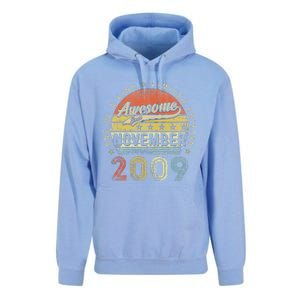 13th Birthday Gift Awesome Since November 2009 13 Year Old Unisex Surf Hoodie