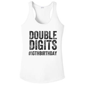 10th Birthday Gifts This  Is Now 10 Double Digits  Ladies PosiCharge Competitor Racerback Tank