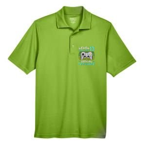 13th Birthday Gifts Level 13 Unlocked Men's Origin Performance Pique Polo