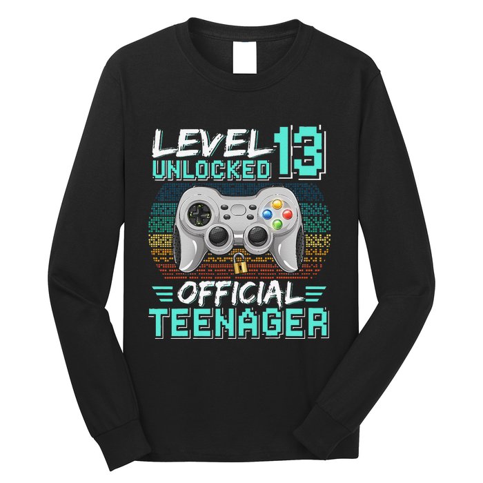 13th Birthday Gifts Level 13 Unlocked Long Sleeve Shirt