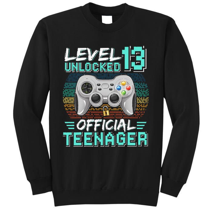 13th Birthday Gifts Level 13 Unlocked Sweatshirt