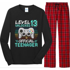 13th Birthday Gifts Level 13 Unlocked Long Sleeve Pajama Set