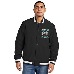 13th Birthday Gifts Level 13 Unlocked Insulated Varsity Jacket