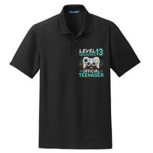 13th Birthday Gifts Level 13 Unlocked Dry Zone Grid Polo