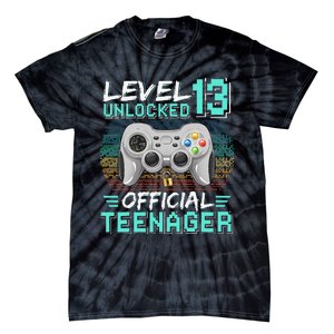 13th Birthday Gifts Level 13 Unlocked Tie-Dye T-Shirt