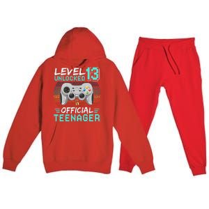 13th Birthday Gifts Level 13 Unlocked Premium Hooded Sweatsuit Set