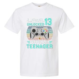 13th Birthday Gifts Level 13 Unlocked Garment-Dyed Heavyweight T-Shirt