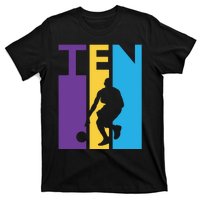 10th Birthday Gift Ten Colorful Basketball 10 Year Old T-Shirt