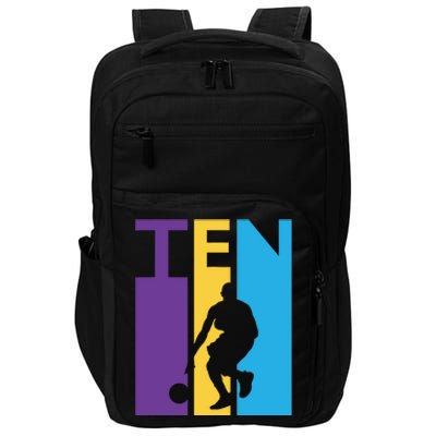 10th Birthday Gift Ten Colorful Basketball 10 Year Old Impact Tech Backpack