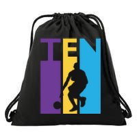 10th Birthday Gift Ten Colorful Basketball 10 Year Old Drawstring Bag