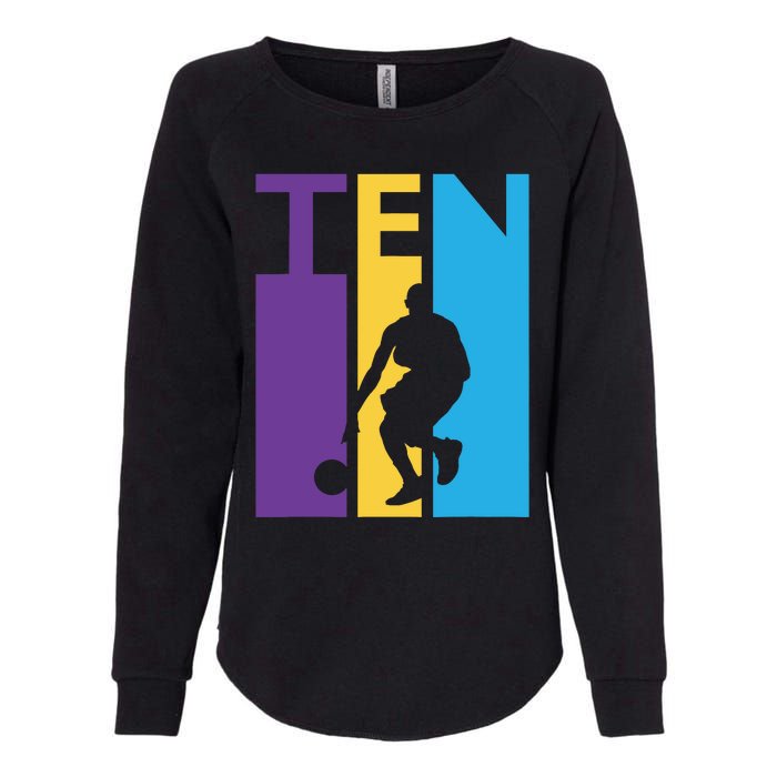 10th Birthday Gift Ten Colorful Basketball 10 Year Old Womens California Wash Sweatshirt