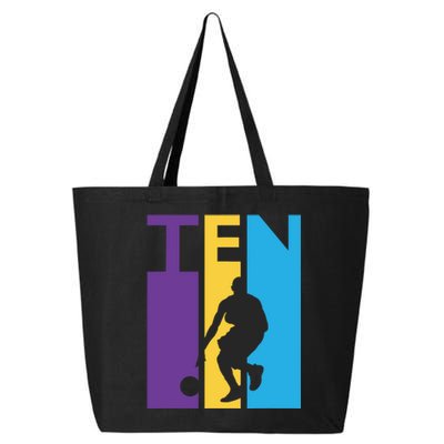 10th Birthday Gift Ten Colorful Basketball 10 Year Old 25L Jumbo Tote