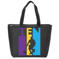 10th Birthday Gift Ten Colorful Basketball 10 Year Old Zip Tote Bag