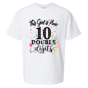 10th Birthday Gifts This Girl Is Now 10 Double Digits Sueded Cloud Jersey T-Shirt