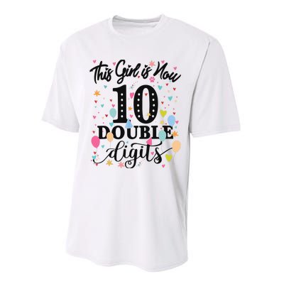 10th Birthday Gifts This Girl Is Now 10 Double Digits Performance Sprint T-Shirt