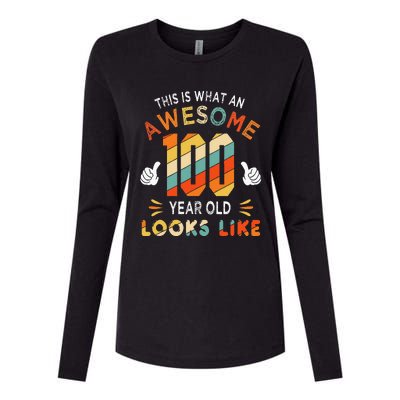 100th Birthday Gifts 100 Years Old looks Like Funny Birthday Womens Cotton Relaxed Long Sleeve T-Shirt