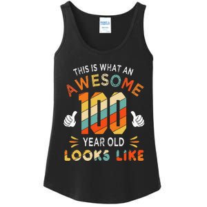 100th Birthday Gifts 100 Years Old looks Like Funny Birthday Ladies Essential Tank