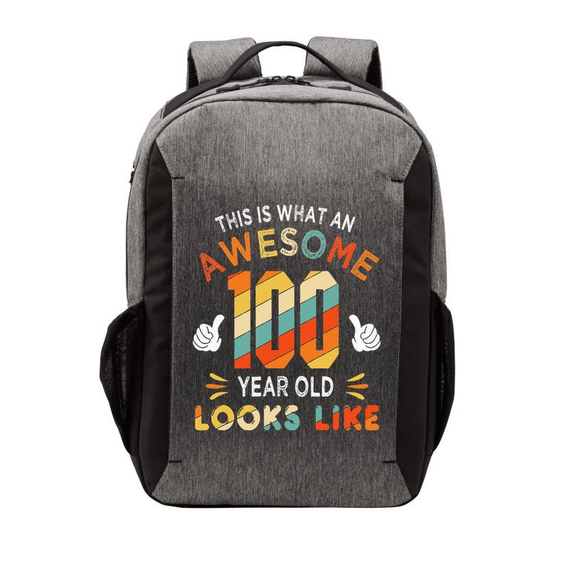 100th Birthday Gifts 100 Years Old looks Like Funny Birthday Vector Backpack