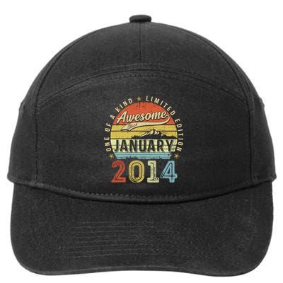 10th Birthday Gift Awesome Since January 2014 10 Year Old 7-Panel Snapback Hat