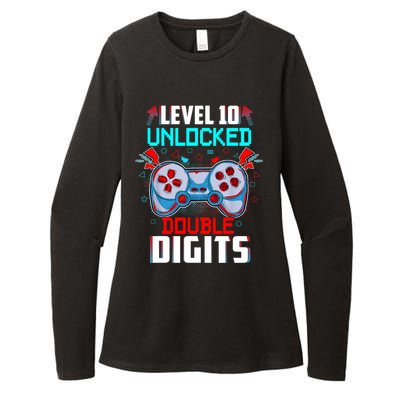 10th Birthday Gift For Boys Double Digits 10 Year Old Gifts Gamer Gift Womens CVC Long Sleeve Shirt