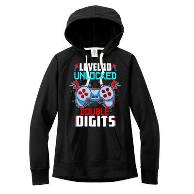 10th Birthday Gift For Boys Double Digits 10 Year Old Gifts Gamer Gift Women's Fleece Hoodie