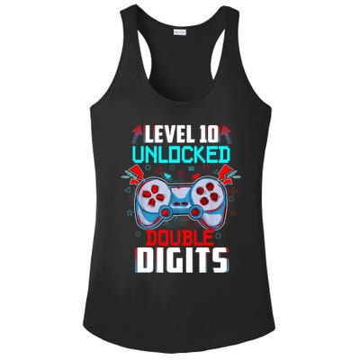 10th Birthday Gift For Boys Double Digits 10 Year Old Gifts Gamer Gift Ladies PosiCharge Competitor Racerback Tank