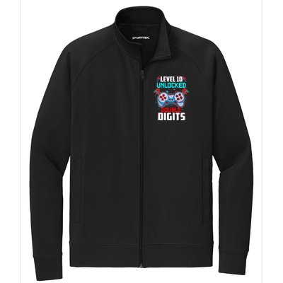 10th Birthday Gift For Boys Double Digits 10 Year Old Gifts Gamer Gift Stretch Full-Zip Cadet Jacket