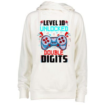 10th Birthday Gift For Boys Double Digits 10 Year Old Gifts Gamer Gift Womens Funnel Neck Pullover Hood