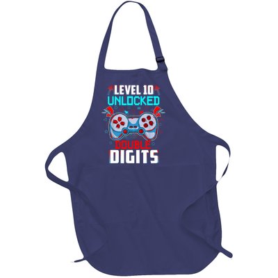 10th Birthday Gift For Boys Double Digits 10 Year Old Gifts Gamer Gift Full-Length Apron With Pockets