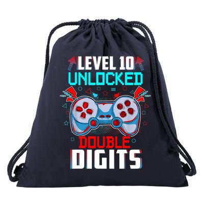 10th Birthday Gift For Boys Double Digits 10 Year Old Gifts Gamer Gift Drawstring Bag