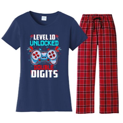 10th Birthday Gift For Boys Double Digits 10 Year Old Gifts Gamer Gift Women's Flannel Pajama Set