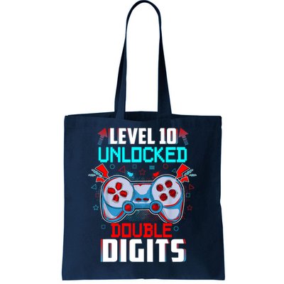 10th Birthday Gift For Boys Double Digits 10 Year Old Gifts Gamer Gift Tote Bag