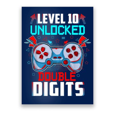 10th Birthday Gift For Boys Double Digits 10 Year Old Gifts Gamer Gift Poster