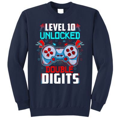 10th Birthday Gift For Boys Double Digits 10 Year Old Gifts Gamer Gift Tall Sweatshirt