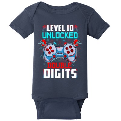 10th Birthday Gift For Boys Double Digits 10 Year Old Gifts Gamer Gift Baby Bodysuit