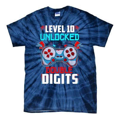 10th Birthday Gift For Boys Double Digits 10 Year Old Gifts Gamer Gift Tie-Dye T-Shirt