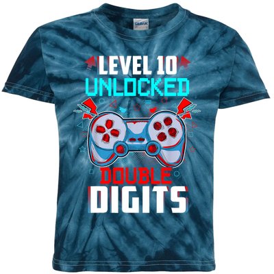 10th Birthday Gift For Boys Double Digits 10 Year Old Gifts Gamer Gift Kids Tie-Dye T-Shirt