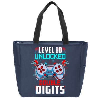 10th Birthday Gift For Boys Double Digits 10 Year Old Gifts Gamer Gift Zip Tote Bag